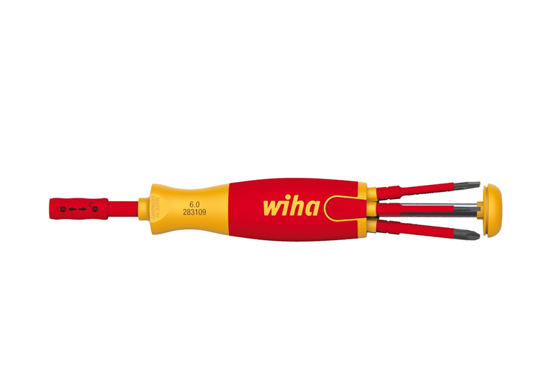 Wkrętak z magazynkiem LiftUp electric z 6 bitami slimBit Wiha 283109021