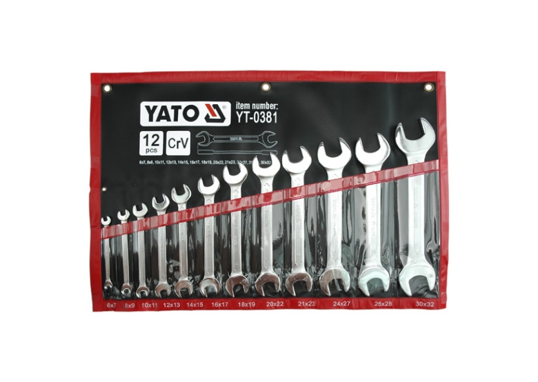Klucze płaskie 6-32 12 sztuk Yato YT-0381