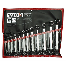 Klucze oczkowo-odgięte 6-32 mm 12 sztuk Yato YT-0398
