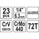 Zestaw narzędzi 1/4" (23szt.) Yato YT-14451