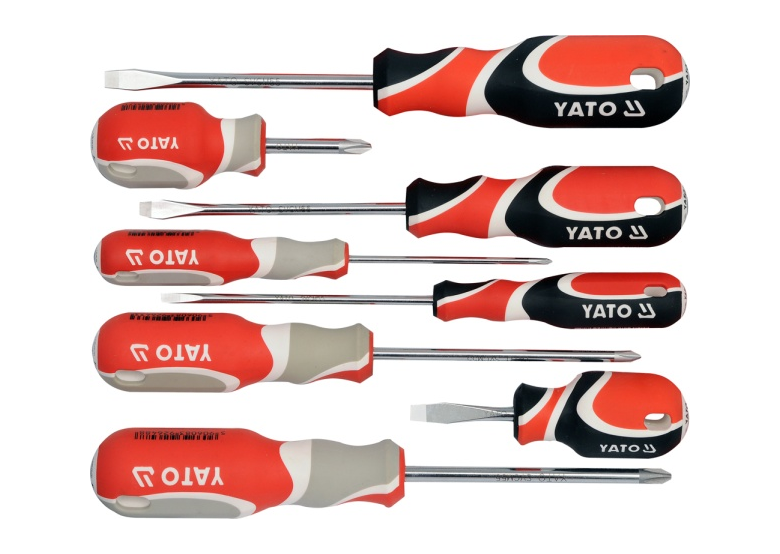Wkrętaki 8 sztuk zestaw svcm55 Yato YT-2670