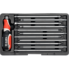 Wkrętak z wymiennymi końcówkami komplet 12 sztuk 22w1 Yato YT-2797