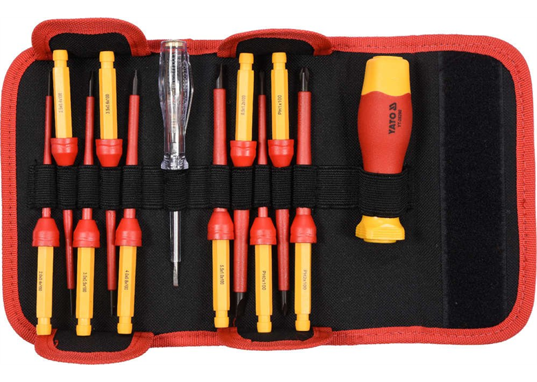 Wkrętak izolowany VDE z końcówkami 12szt. Yato YT-28290