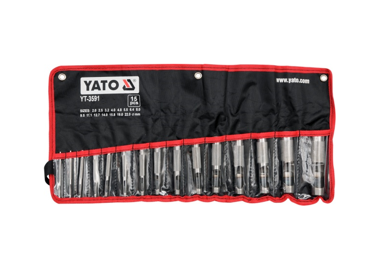 Zestaw przebijaków do skóry 15 części Yato YT-3591