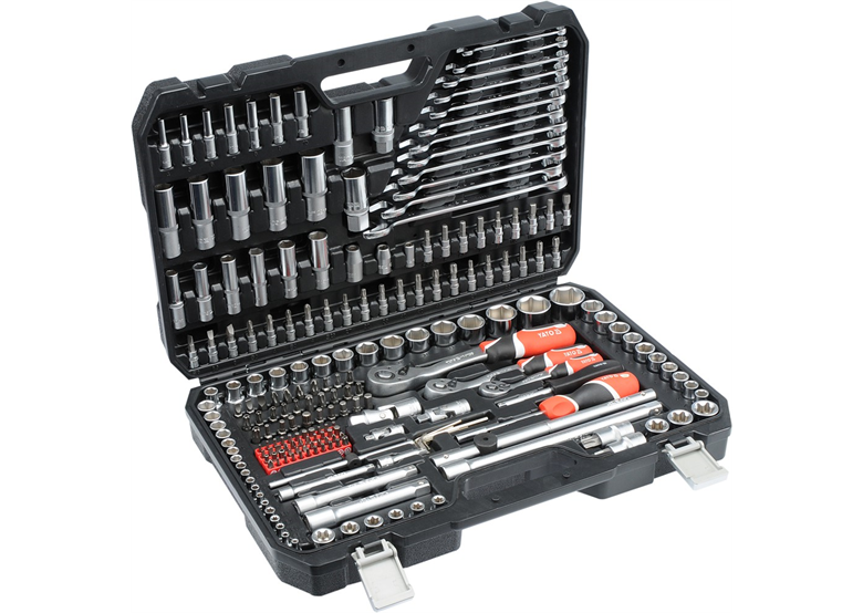 Klucze nasadowe 1/2", 3/8", 1/4", zestaw 216 elementów Yato YT-38841