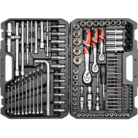 Klucze nasadowe 1/2", 3/8", 1/4", zestaw 128 elementów Yato YT-38872