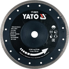 Tarcza diamentowa do ceramiki 230x22,2mm Yato YT-59975
