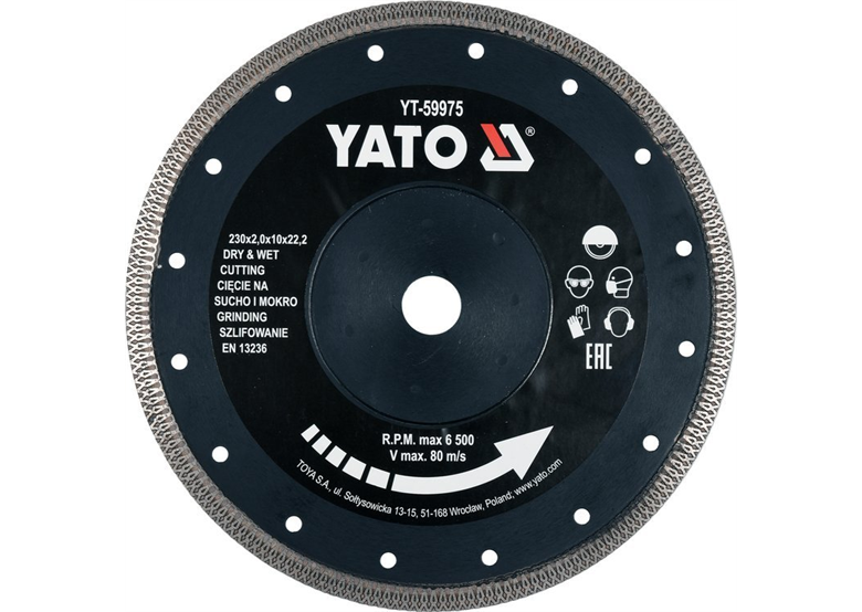 Tarcza diamentowa do ceramiki 230x22,2mm Yato YT-59975