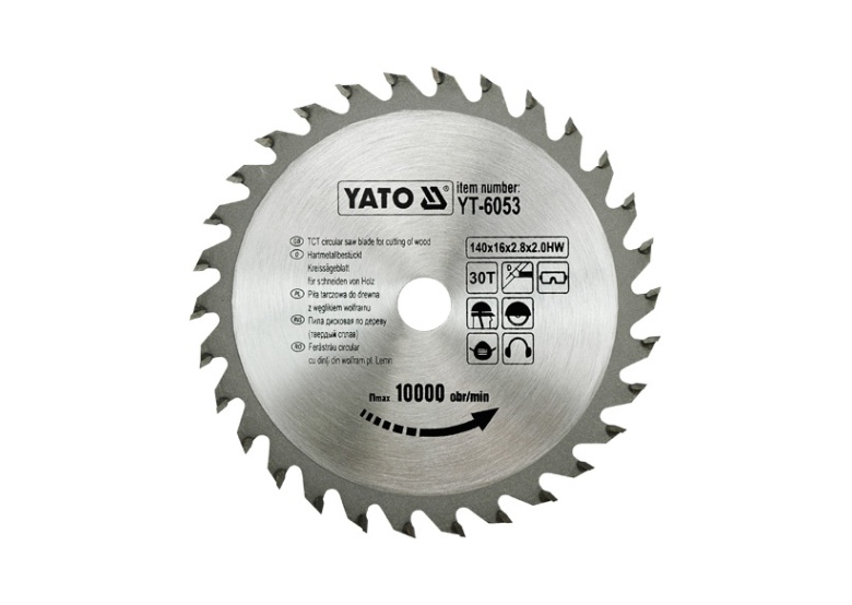 Piła tarczowa z węglikiem 140 x 30 x 16 mm Yato YT-6053