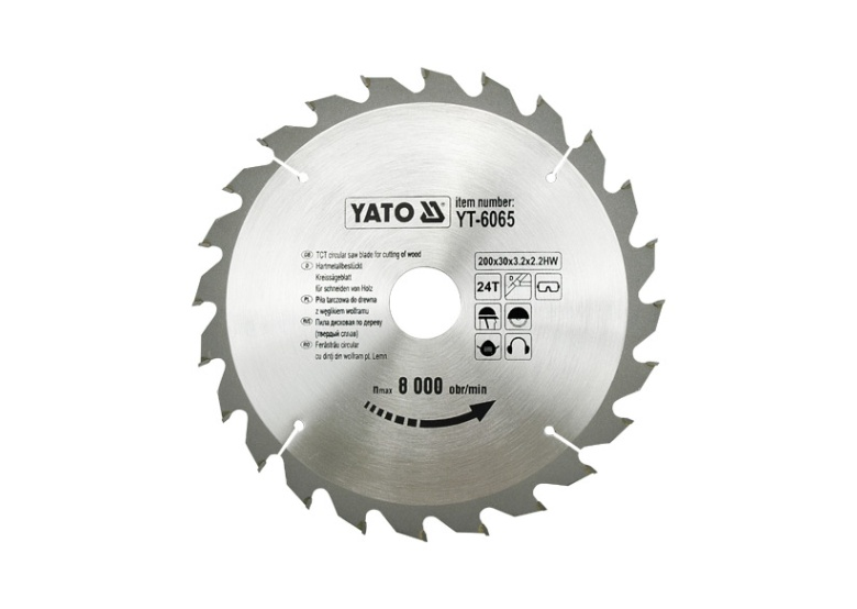 Piła tarczowa z węglikiem 200 x 24 x 30 mm Yato YT-6065
