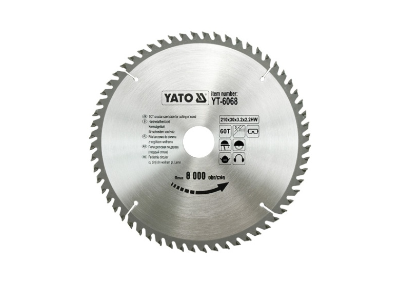 Piła tarczowa z węglikiem 210x30mm Z60 Yato YT-6068