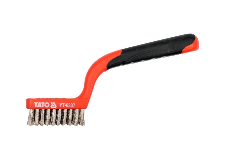 Szczotka druciana, drut nierdzewny 3 rzędy, plastikowa rączka Yato YT-6337