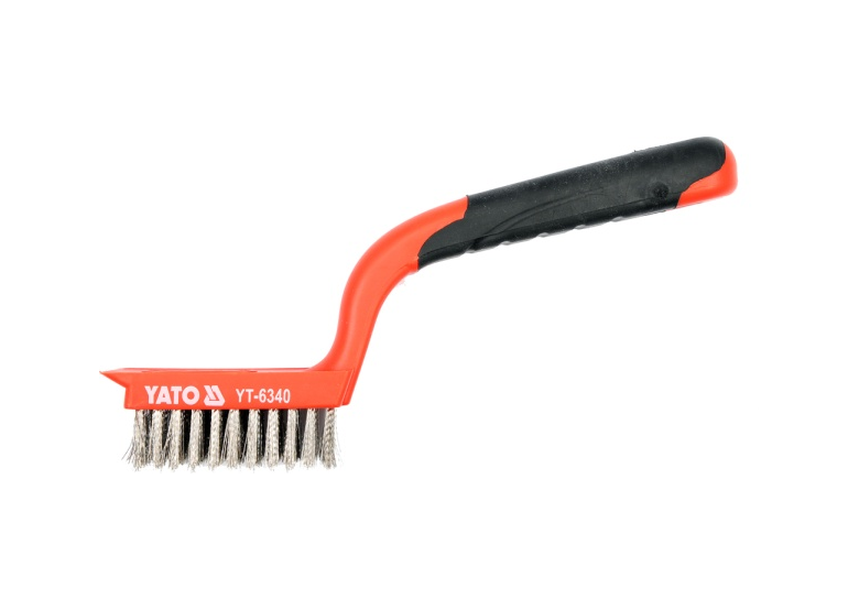 Szczotka druciana, plastikowa rączka, drut nierdzewny 5 rzędów, skrobak Yato YT-6340