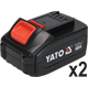 Szlifierka kątowa Yato YT-828295 2x4.0Ah