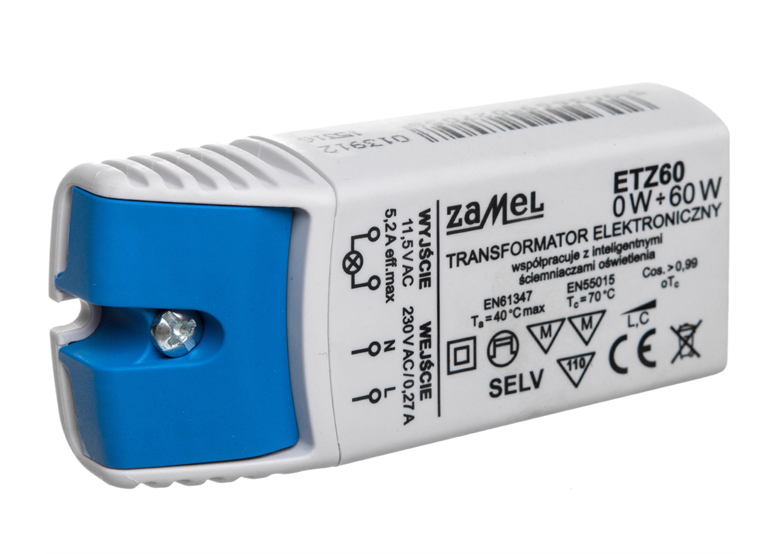 Transformator elektroniczny 230/11,5V 0-60W ETZ60 Zamel LDX10000042